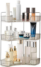 YCIA&DONE Corner Bathroom Counter Organizer, Makeup Organizer for Vanity, Skincare Cosmetic Perfume Tray, Corner Countertop S