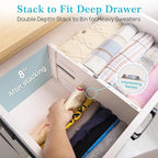 Vtopmart 4 Pack Drawer Dividers for Clothes, 4" High 11.3"-17" Adjustable Expandable Dresser Drawer Organizer, Plastic Drawer