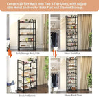 10 Tier Shoe Rack, Tall Metal Shoe Storage with Adjustable Shelves, Holds 20-25 Pairs, Stackable Shoe Stand for Garage Hallwa