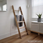 Milltown Merchants Rustic Blanket Ladder - Leaning Towel Rack for Living Room and Bedroom - Wood Holder for Throws (Driftwood