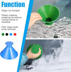 Hicarer 4 Pack Magical Ice Scraper Round Snow Scraper Funnel Car Snow Removal Shovel Tool Cone Magic Car Ice Winter Accessories for Windshield Window Vehicle Truck Automotive