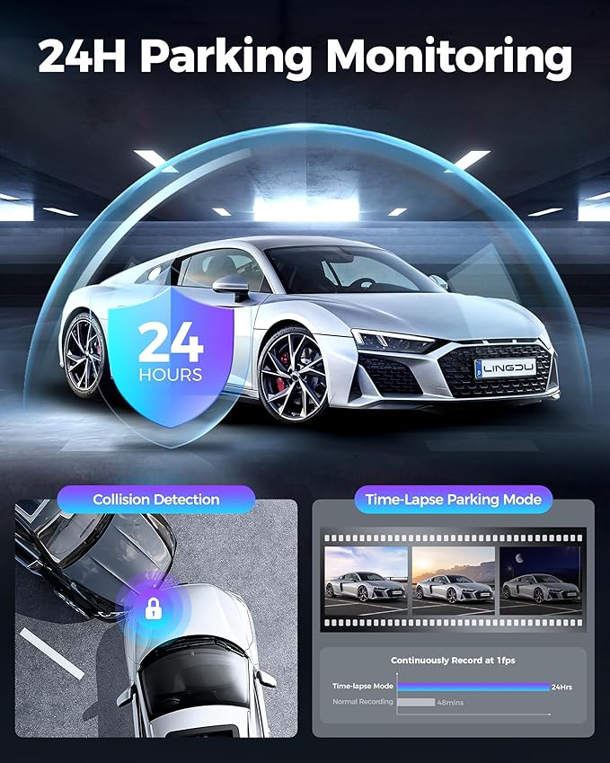 12" Mirror Dash Cam, 4K UHD Front and 2.5K Rear View Dash Camera for Car, with ADAS BSD LCA Smart Mode, GPS, G-Sensor, Loop R