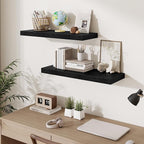 Fun Memories Floating Shelves for Wall, 30 Inch Long Floating Shelves Set of 2, 30 x 10 Wooden Shelves for Wall, Large Storag