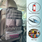 Car Backseat Organizer with Multi-Pockets for Stores Car Accessories, Vacuum and Short Fire Extinguisher-Seat Back Organizer Universal Fits Jeep F150 SUV Truck Pickup