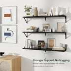 Floating Shelves, 8 Inch Deep Rustic Wood Wall Storage, 36W x 8D Wall Shelves Set of 2, Heavy Duty Metal Brackets, Industrial