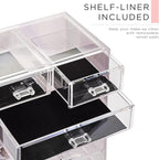 Sorbus Acrylic Makeup Organizer Set, 6-Drawer Vanity & Countertop Cosmetic Storage with Small & Wide Compartments, Tie Dye Ma