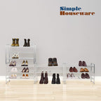 Simple Houseware 3-Tier Stackable Shoes Rack Storage Shelf, Silver