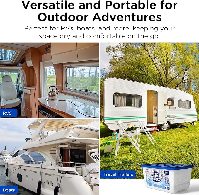 W&E Choice Moisture Absorbers, Portable Humidity Absorber Boxes for Your Bathroom, Closet & Car, Dehumidifier with Fragrance