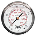 Winters 2-1/2" Dial Size, Liquid Filled Industrial Pressure Gauge, Brass Internals, 304 Stainless Steel Case, Dual Scale 0-400 psi/kPa, 1.5% Acc, 1/4" NPT Back Mount, Glycerin Filled Pressure Gauge