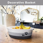 Small Dog Toy Basket, Cute Woven Baskets for Shelves, Decorative Rope Storage Baskets for Nursery, Baby Gift Basket for Diape