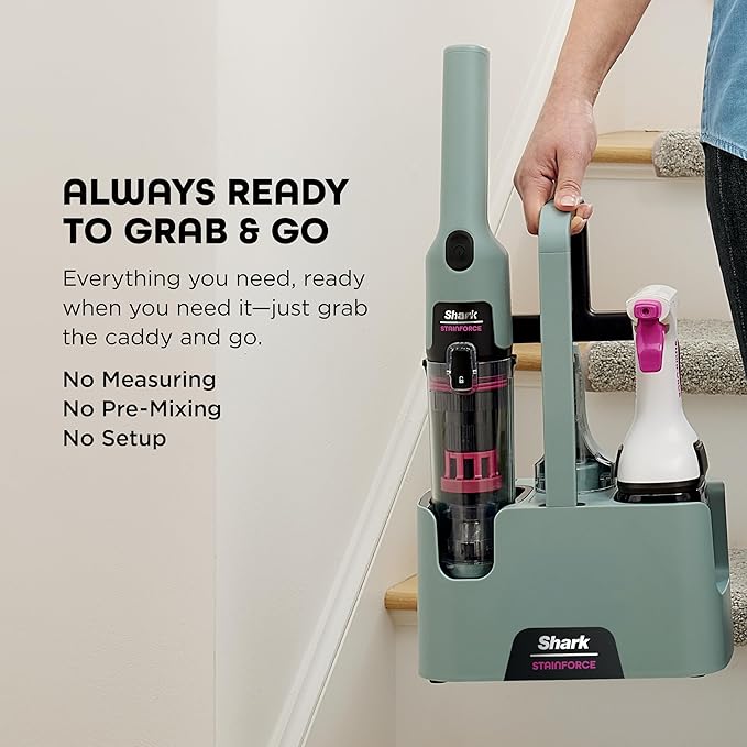 Shark StainForce Cordless Portable Spot, Stain, & Odor Remover System for Carpets, Area Rugs, Upholstery, Stairs, with Storag