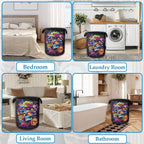 Skull Flowers Laundry Basket Collapsible Laundry Hamper Clothes Toy Storage Bin for Bathroom Bedroom Room Decor 16" X 20.8"