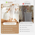 STORAGE MANIAC 1-Pack Large Laundry Hamper, 100L (26.4 Gal) Collapsible Laundry Basket with Bamboo Handles, Freestanding Wate