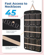BAGSMART Hanging Jewelry Organizer, Necklace Holder Anti-tangle Earrings Rings Hanger with Pockets Hang on Closet, Wall, Door