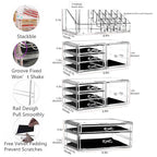 Cq Acrylic 4 Pack Clear Makeup Storage, Stackable 10 Drawer Organizer for Vanity, Jewelry, Hair Clip, Beauty & Skincare Produ