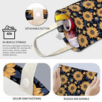 Cute Car Trash Can, Hanging Canvas Car Back Seat Organizer and Storage Bag, Funny Car Trash Bag For Travelling, Outdoor Cute Yellow Sunflowers