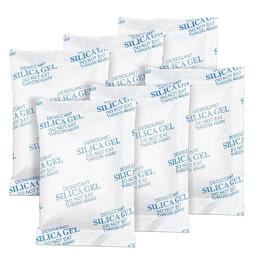 Silica Gel Packets - 50 Gram 50 Packs Moisture Absorbers, Desiccant Packs for Storage, Food Safe Desiccant for Foods, Seeds,