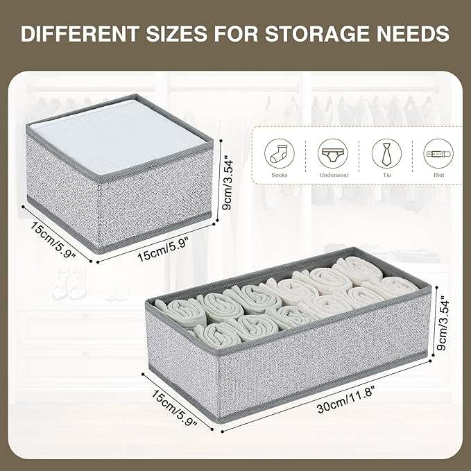 DIMJ Drawer Organizer Clothes, Dresser Organizer For Nursery, Bedroom, Closet, Baby Clothes Organizer and Storage, Foldable F