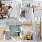 Lifewit 2 Pack Laundry Basket 80L Each, Collapsible Clothes Hamper with Reinforced Handles, Freestanding Waterproof Design fo