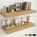 Fun Memories 32 x 12 Floating Shelves Wall-Mounted - Rustic Wood Shelf - 12 Inch Deep Floating Shelves for Wall - Large Stora