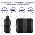 Skechers Air-Cooled Memory Foam Seat Covers,Mesh Thick Car Seat Covers,Piping Leather Car Seat Cover,Airbag Compatible,Automo