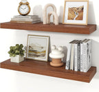 Floating Shelves for Wall, 9.3" Deep Wall Mounted Wood Shelves for Bathroom, Bedroom, Living Room, Kitchen, Hanging Shelf for