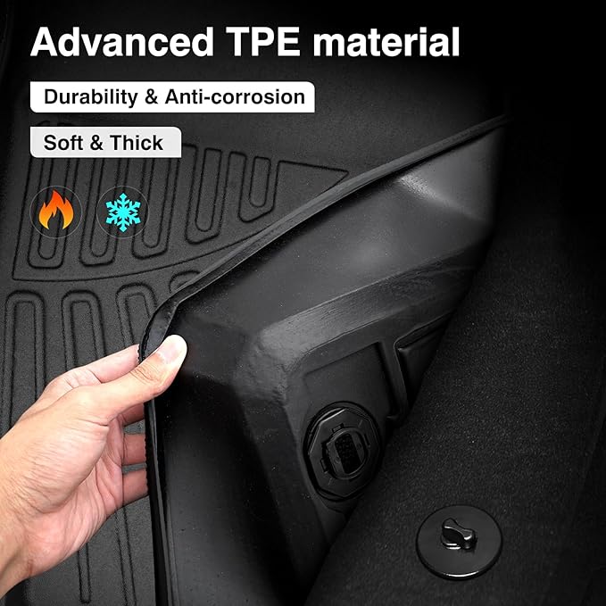 Powerty Floor Mats for 2022-2025 2026 Honda Civic Sedan/Hatchback/Sport/2023-2025 Acura Integra Accessories All Weather Floor Liner 3D TPE 1st & 2nd Row Floor Mat Heavy-Duty Floor Liners