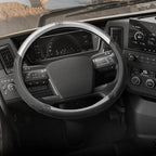 Cat® BigGrip Faux Gray/Black Leather Semi Truck Steering Wheel Cover, Fits RV and Big Rig Trucker, Steering Wheel Cover for Trucks 18 Wheeler - X-Large 17.5" - 18" Inches