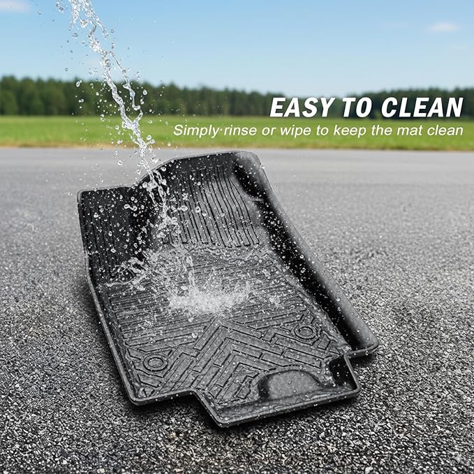 KUST Floor Mats for 2022-2026 Honda Civic Sedan Hatchback Si Accessories (Without USB Port, Not for Hybrid), All Weather Car Mats 2 Rows Floor Liners, TPE Rubber, Raised Edge, Extra Heel Pad Plate