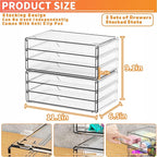 Yieach 2 Pack Acrylic Storage Drawers With 6 Drawers,Stackable Desk Organizer and Makeup Organizer,Large Clear Office Supplie