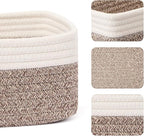 MiniArk Small Storage Baskets for Organizing | Closet Organizer Bins | Shelf Toy Basket | Woven Rope Baskets | Cube Decorativ