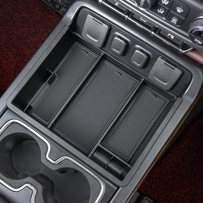 PIMCAR Center Console Organizer Tray for 2014-2018 Chevy Silverado GMC Sierra 1500 & 2015-2019 2500HD/3500HD Models - Custom Fit Storage Insert Accessories