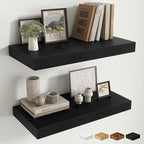 Fun Memories 24 Inch Floating Shelves Wall-Mounted, 12 Inch Deep Wall Shelves, 24 x 12 Floating Shelf, Deep Storage Shelf for