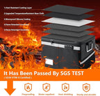 Fireproof Waterproof Document Box with Lock - Collapsible Portable File Organizer Hard Shell Storage for Hanging Letter/Legal