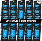 Fortress Car Interior Wipes (25 ct, Pack of 24) for Car Interior Cleaning, Dashboard, Seats, Detailing, and Steering Wheel [T