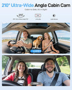 VIOFO A229 Ultra 3 Channel Dash Cam, Dual 4K + 1080P, 210° Fisheye Cabin Car Camera, Triple STARVIS 2 Sensors with Dual 4K HD