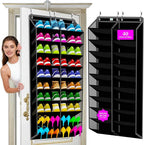 Heavy-Duty, over the door shoe organizer, Extra-Wide Large, shoe organizer, Holds 30 Pairs & Supports 100lbs, shoe rack, with