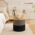 Artfeel Laundry Basket,Woven Cotton Rope Laundry Hamper,80L for Decorative Storage of Dirty Clothes,Toys and Blankets in Bath