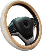 New Diamond Leather Steering Wheel Cover with Bling Bling Crystal Rhinestones, Universal Fit 15 Inch Car Wheel Protector for 
