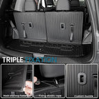 Cargo Mat with Backrest Mats for 2024 2025 2026 Hyundai Santa Fe Car Mat Accessories, All Weather TPE Protector Cargo Liner Trunk Mat(Cargo Mat with Backrest Mats)