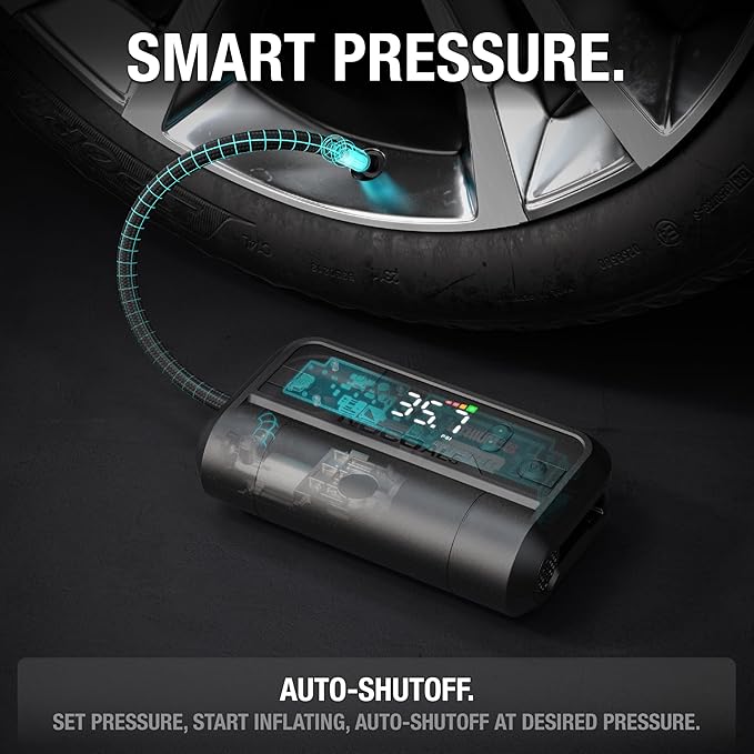 NOCO Air AL5: Cordless Tire Inflator – Portable Rechargeable Air Compressor with USB-C – 17 LPM Inflates 0–40 PSI in 7 Minutes – Digital Gauge + Auto-Shutoff – For Tires up to 31-Inches