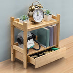 Sorbus Bamboo Bathroom Counter Organizer – 2-Tier Shelf with Hidden Drawer for Vanity, Matcha Station, Bathroom Sink Organize