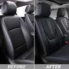 Coverado Front Seat Covers, Car Seat Covers Front Seats, Nappa Leather Seat Covers for Cars, Waterproof Seat Covers with Lumb