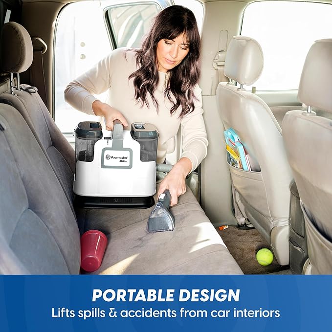 Vacmaster 400 Series Portable Carpet & Upholstery Spot Cleaner Machine, 15Kpa Power Suction with Versatile Tools for Pets, Ar
