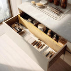 VaeFae 3 Pack Bamboo Drawer Dividers, 4" High Adjustable 16.6" - 21.8" Clothes Drawer Organizers, Expandable Separators for B