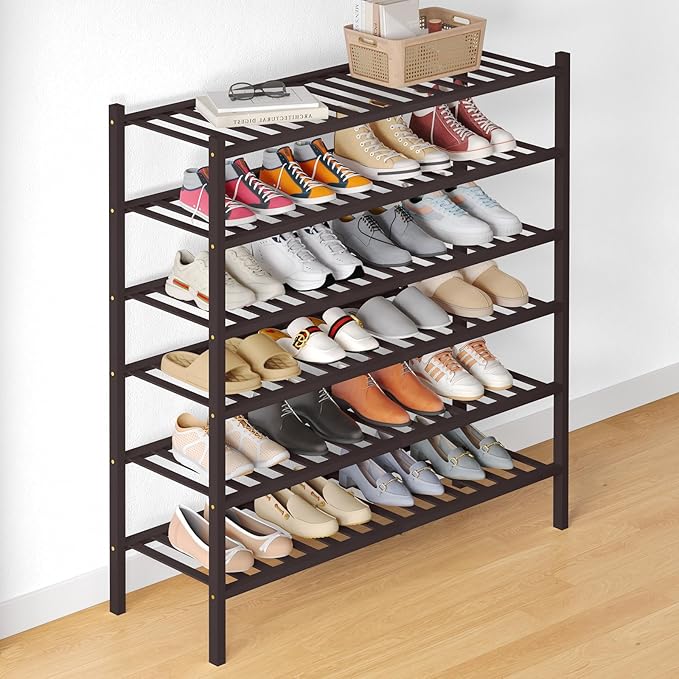 Smiry Bamboo Shoe Rack for Closet