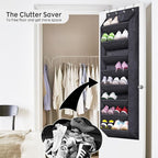 SLEEPING LAMB Over The Door Shoe Organizer for Closet with Large Deep Pockets, Narrow Shoe Rack for Door Hanging Boots Storag