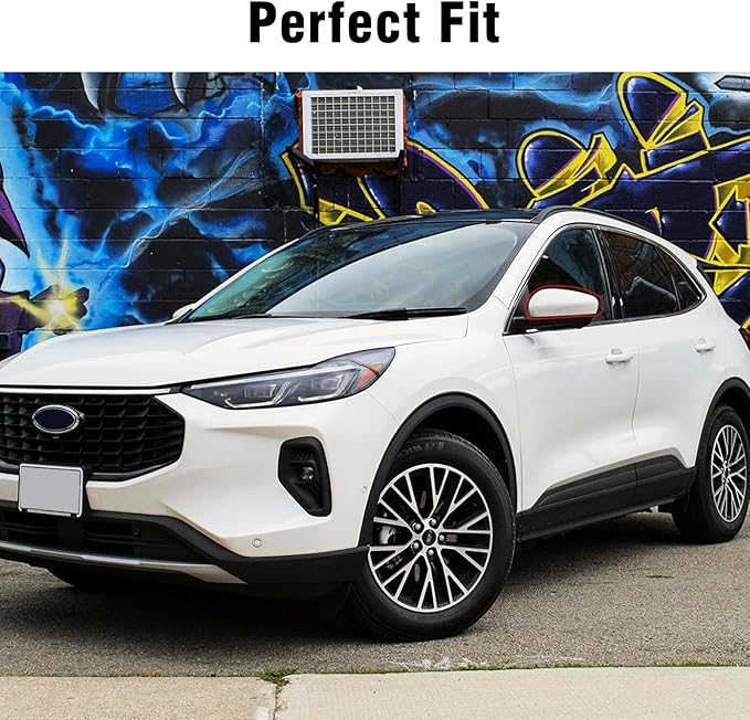 Compatible with Ford Escape SE/SEL Left Driver Side Mirror Cap Cover 2020 2021 2022 2023 2024, White Side Door Rearview Mirror Cover Replacement Without Turn Signal Light