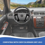 Black Steering Wheel Trim Cover Compatible with Chevy Silverado/Tahoe/Suburban/Avalanche/Escalade/GMC-Yukon/GMC-Sierra 2007-2013