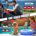 160PSI Cordless Tire Inflator Compatible with Milwaukee 18V Air Compressor, Portable Air Pump Automatic Shut Off, LED Light, Digital Pressure Gauge for Cars Motorcycles Bikes(Bare Tool)
